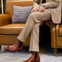 Handmade Men brown Chelsea leather boots, Men ankle leather boots, Men boots - Thumbnail 4