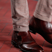 Handmade Monk Style Leather Boot, Men triple Buckle ankle leather Boot, Men boot - Thumbnail 4