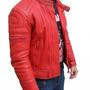 MENS BOMBER LEATHER JACKET, RED COLOR JACKET MEN, LEATHER JACKET MAN-1