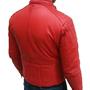 MENS BOMBER LEATHER JACKET, RED COLOR JACKET MEN, LEATHER JACKET MAN-3