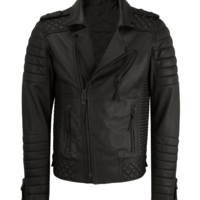 New Men Fashion Trend Black Motorcycle Leather Jacket, Men Biker Fashion - Thumbnail 4