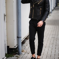 New Men Fashion Trend Black Motorcycle Leather Jacket, Men Biker Fashion - Thumbnail 3