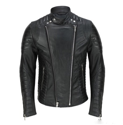 Mens Genuine Real Lambskin Leather Motorcycle Jacket, New Motorcycle Jacket