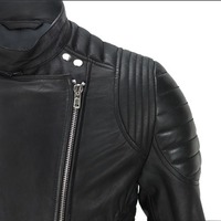 Mens Genuine Real Lambskin Leather Motorcycle Jacket, New Motorcycle Jacket - Thumbnail 2