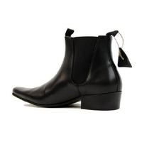 Handmade Mens Fashion Black Color Chelsea Boots, Men Black Leather Boots - Thumbnail 4