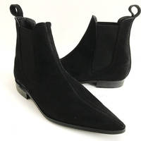 Handmade Men Black Color Suede Chelsea Boots Men Black Fashion Chelsea Boot - Thumbnail 1
