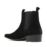 Handmade Men Black Color Suede Chelsea Boots Men Black Fashion Chelsea Boot - Thumbnail 2