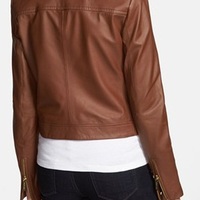 Women Genuine Leather with Zipper Closure - Brown - Thumbnail 1