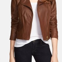 Women Genuine Leather with Zipper Closure - Brown - Thumbnail 4