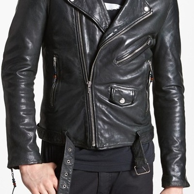 Mens leather jacket, mens black jacket, men's biker leather jacket, men belted jacket