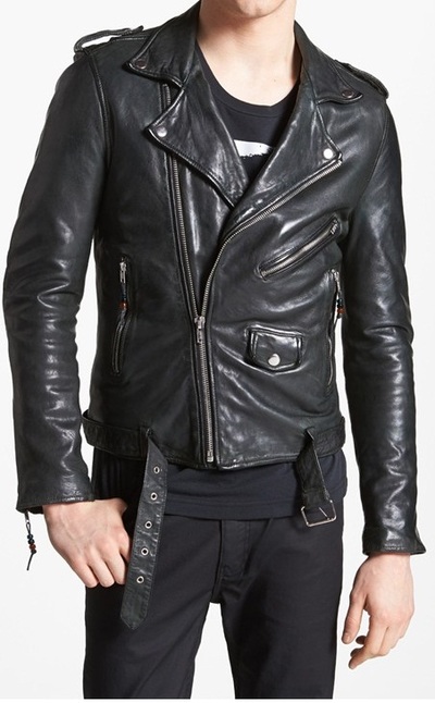 MENS LEATHER JACKET, MENS BLACK JACKET, MEN'S BIKER LEATHER JACKET, MEN BELTED JACKET