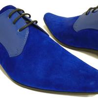 Mens Style Fashion Royal Blue Shoes, Men Derby Party Shoes, Men Blue Shoes - Thumbnail 4