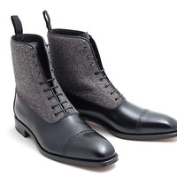 Handmade boots for men, Men cap toe formal boots, Men two toned boots, Men boots - Thumbnail 1