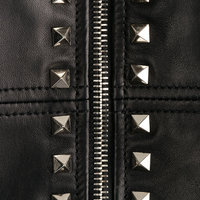 Women Rock Punk Silver Studded leather Jacket,Women Fashion leather jacket - Thumbnail 1