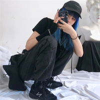 Free Shipping-90s WASHED BLACK JOGGER JEANS - Thumbnail 2