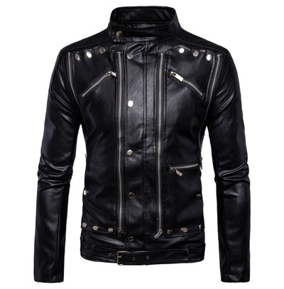 HANDMADE MENS BLACK LEATHER JACKET, MEN BLACK BIKER LEATHER JACKET