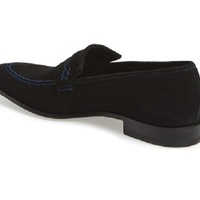 Handmade Men Black suede leather shoes moccasins slip ons casual formal shoes - Thumbnail 4