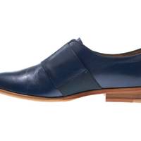 Handmade Men Navy blue leather shoes moccasins, Men navy blue dress shoes, Men handmade shoes - Thumbnail 1