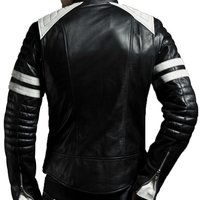 Man black biker jacket, Mens leather jacket, black motorcycle Leather jackets for men - Thumbnail 1