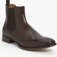 Handmade Men Brown Chelsea Leather Boot, Men Wingtip Brogue Chelsea Boot - Thumbnail 1