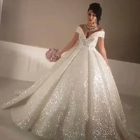 Sparkly Off the Shoulder Wedding Dresses  - Thumbnail 1