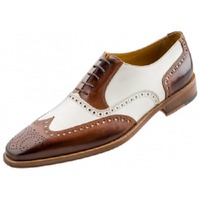 Handmade Men Wingtip brogue formal shoes Men black white leather dress shoes Men shoes - Thumbnail 4