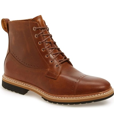 Handmade Men Lace Up Style Boot, Men Brown Ankle Leather Boot, Cap Toe Boot