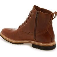 Handmade Men Lace Up Style Boot, Men Brown Ankle Leather Boot, Cap Toe Boot - Thumbnail 4