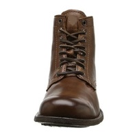 Handmade Men Lace Up Vintage Brown Ankle Boot, Men Antique Brown Biker Boot - Thumbnail 3