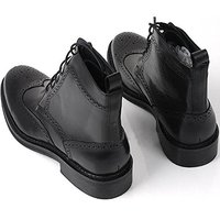Handmade Men Black Wingtip Brogue Ankle Dress Leather Boot Men Leather Boot - Thumbnail 1