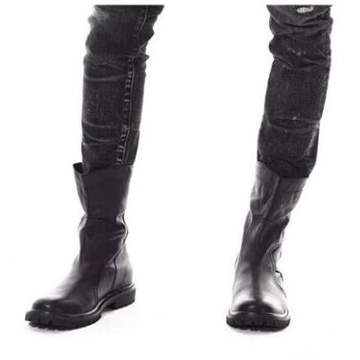 Handmade men black back zip up boots, men military style boot, mens boots - Thumbnail 5