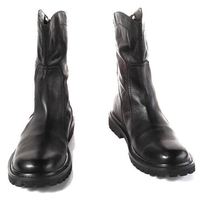 Handmade Men Black Back Zip Up Boots, Men Military Style Boot, Mens Boots - Thumbnail 1