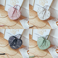 Pink Aesthetic Lace Flower Embroidered Heart-shaped Handbag with zipper closure and chain bag - Thumbnail 1