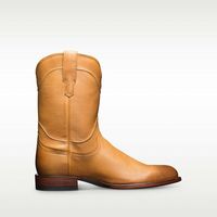 Handmade Mens Tan color Leather Cowboy boots, Western style cowboy boot - Thumbnail 3
