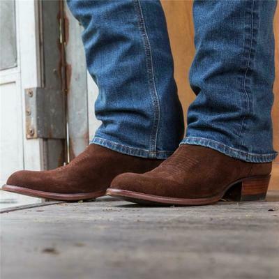 Handmade Mens Coffee color Suede Western Cowboy boots, Men Cowboy boot