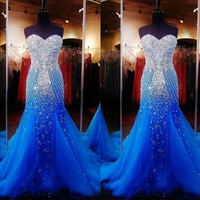 Newest Empire Waist Royal Blue Beading Long Prom Dresses,Charming Sweep Train Wedding Dresses,Sweetheart Wedding Gowns,Evening Dresses,411 - Thumbnail 2
