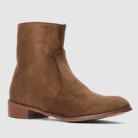 Handmade Men Brown Suede Ankle High Zipper Casual Boots, Men casual Ankle Boots - Thumbnail 2