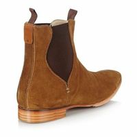 Handmade Men Tan Suede Chelsea Boot, Mens Chelsea Boot, Ankle Boot - Thumbnail 1
