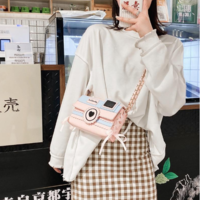 Dreamy Pastel Aesthetic Small Camera Purse with long chain - Thumbnail 4