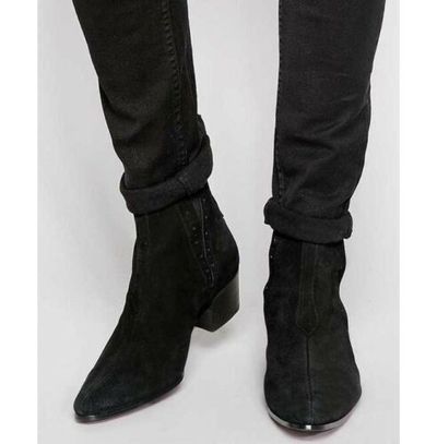 Men Black Suede Chelsea Boots, Ankle Boots, Chelsea Boots men, men dress boots