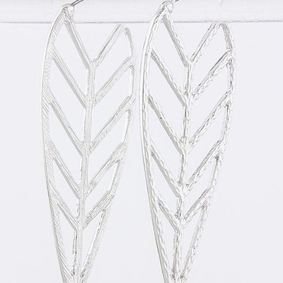 Sirah leaf earrings - silver