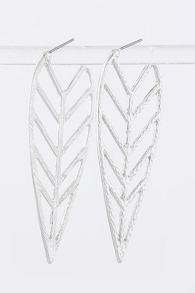 Sirah Leaf Earrings - Silver