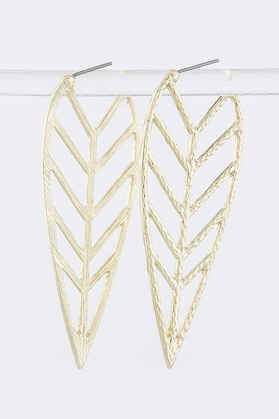 Sirah Leaf Earrings - Gold