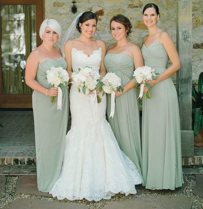 Sweetheart Chiffon Sage Bridesmaid Dresses for Wedding Party