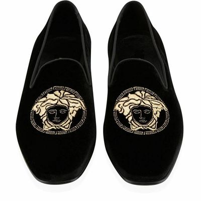 Mens handmade shoes velvet embroidered loafer formal casual party slipper loafer