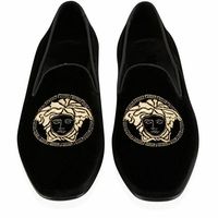 Mens Handmade Shoes Velvet Embroidered Loafer Formal Casual Party Slipper Loafer - Thumbnail 4