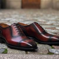 New Handmade Men’s Two-tone Cowhide Leather Oxford Shoes for men, - Thumbnail 4