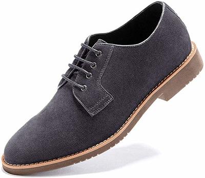 New Handmade Men’s Suede Grey Dress Casual Lace up Oxford Shoes
