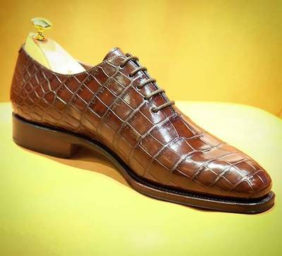 Crocodile handmade men’s leather shoes best leather formal shoes