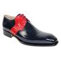 New Handmade Men Navy / Red  Alligator Oxford Shoes.-1